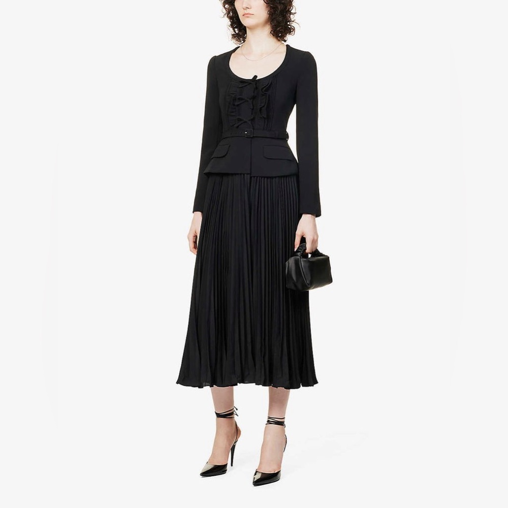 Self-Portrait Ruched crepe midi dress